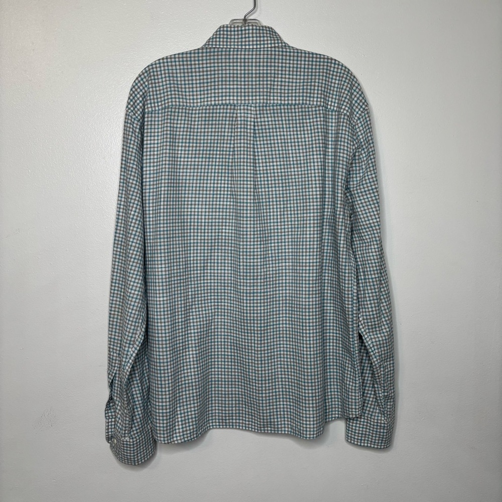 Johnnie-O Hangin’ Out Plaid Button Down Large Blue Gray Long Sleeve Cotton - Picture 7 of 10